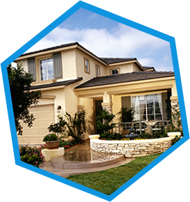 two story home shaped like a hexidecimal